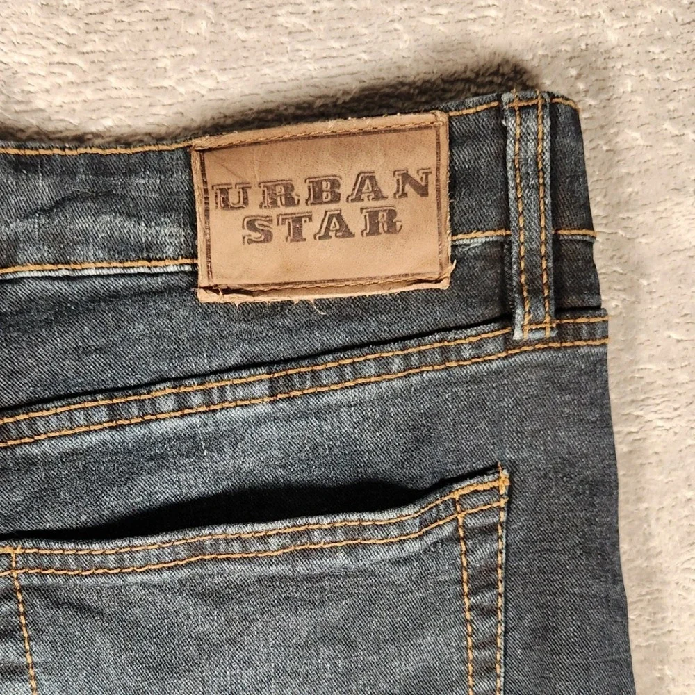 Urban Star Jeans Mens 36x32‎ Dark Wash Excellent Straight Leg Stretch Denim